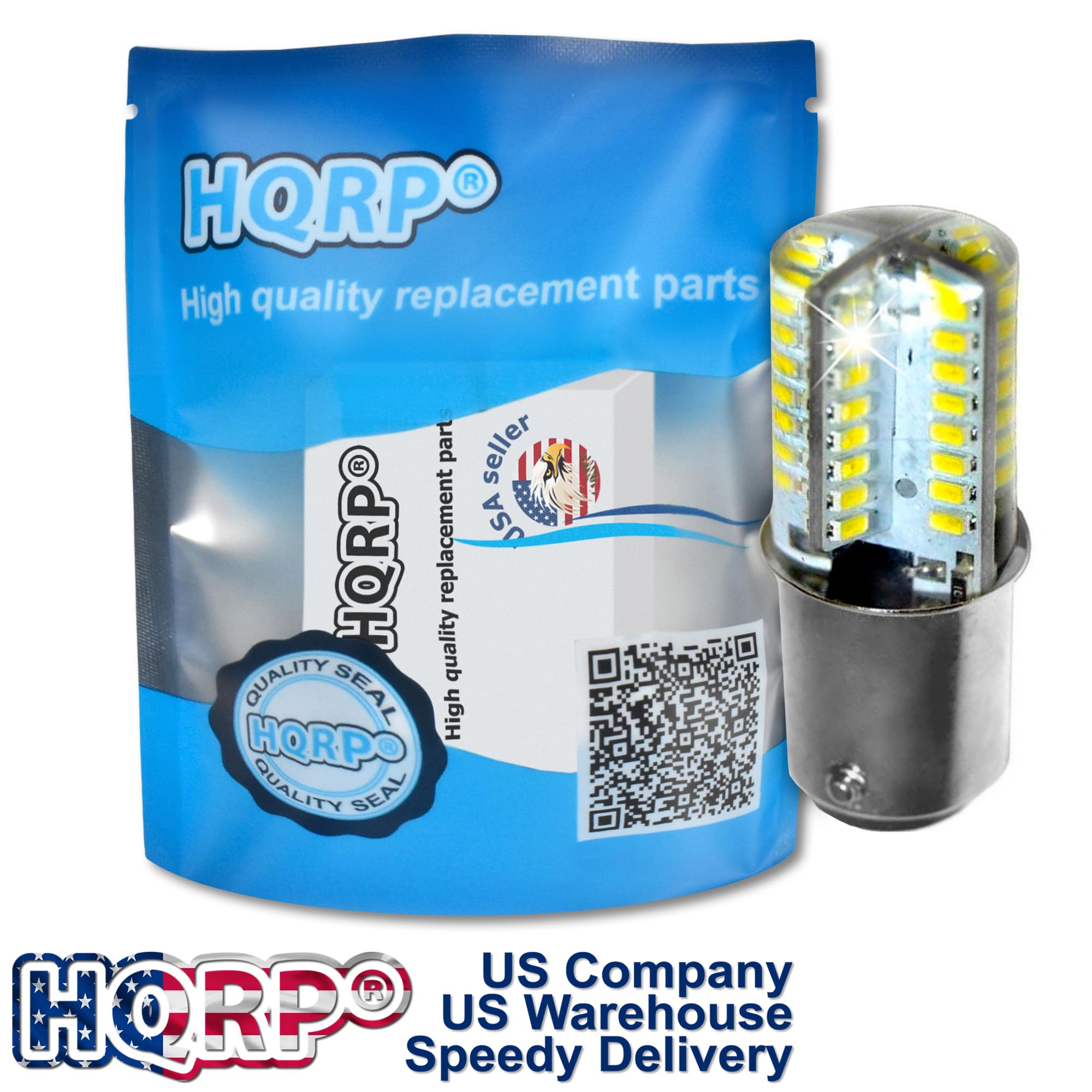 HQRP 2-Pack 110V LED Warm White Light Bulbs for Singer 5430, 5502, 5505, 5508, 5522, 5525, 5528, 5605, 5610 Sewing Machines - Perfect for Home Tailoring, Quilting & Crafting Projects