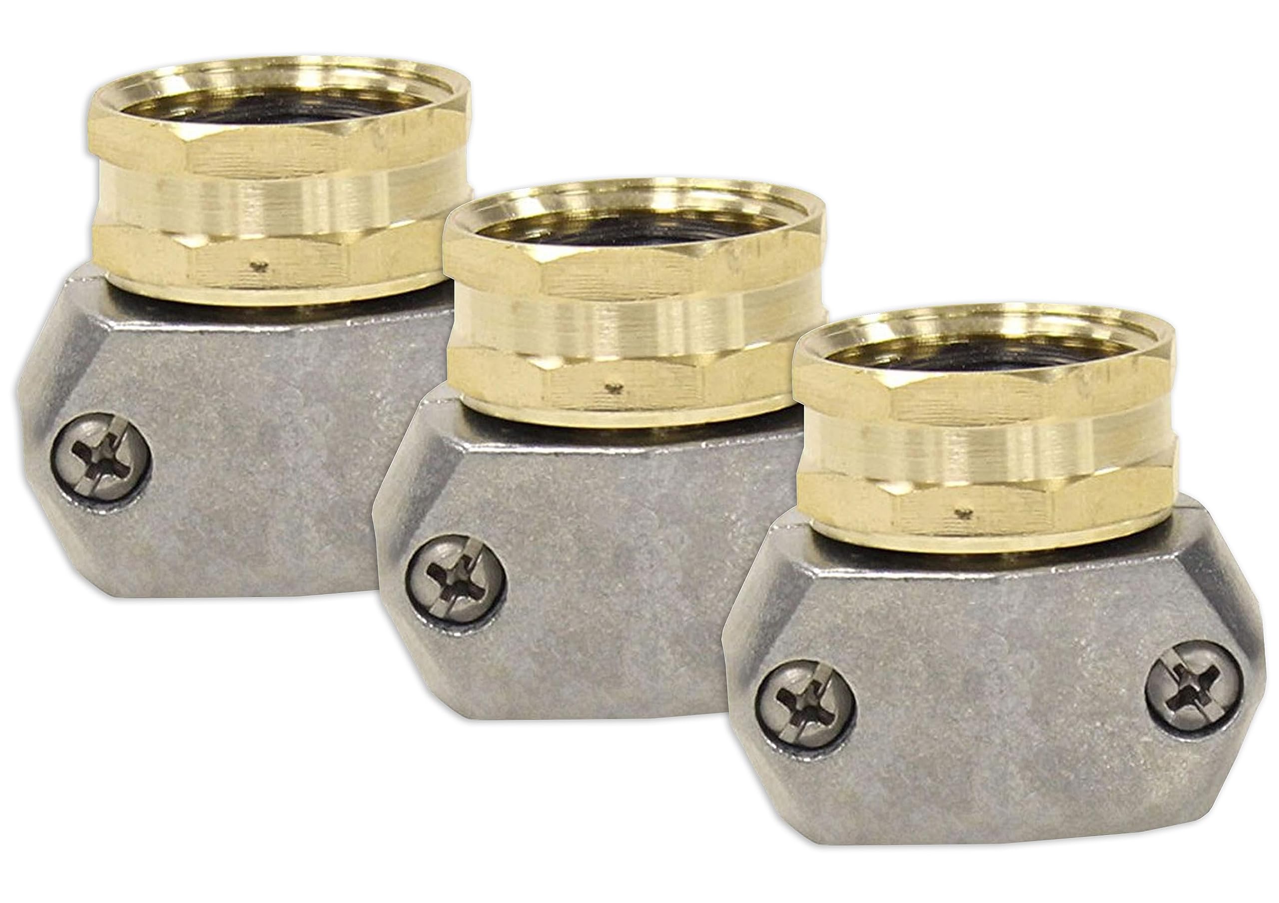 Gilmour 3/4 Inch Brass Zinc Threaded Female Clamp Coupling - Heavy Duty Hose Connector for Garden Irrigation, Plumbing & Water Systems