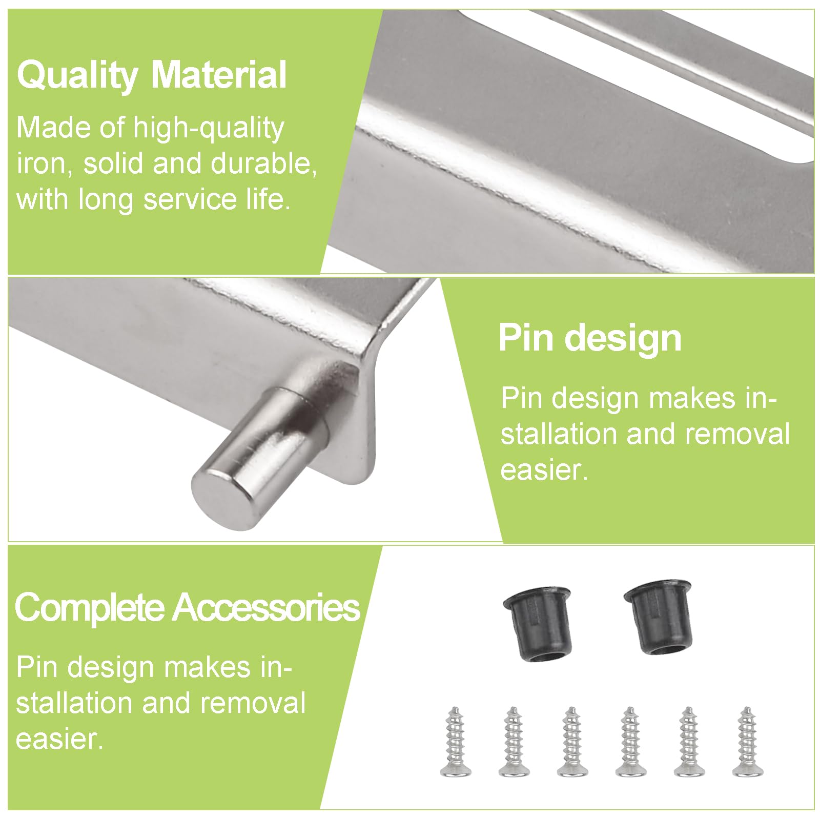 6 Pairs Silver Iron Pivot Hinges - Concealed Shaft Right Angle Cabinet Door Hinges for Free-Swinging Wood Doors (Single Hole) | Perfect for Kitchen Cabinets, Wardrobes & Furniture Installation
