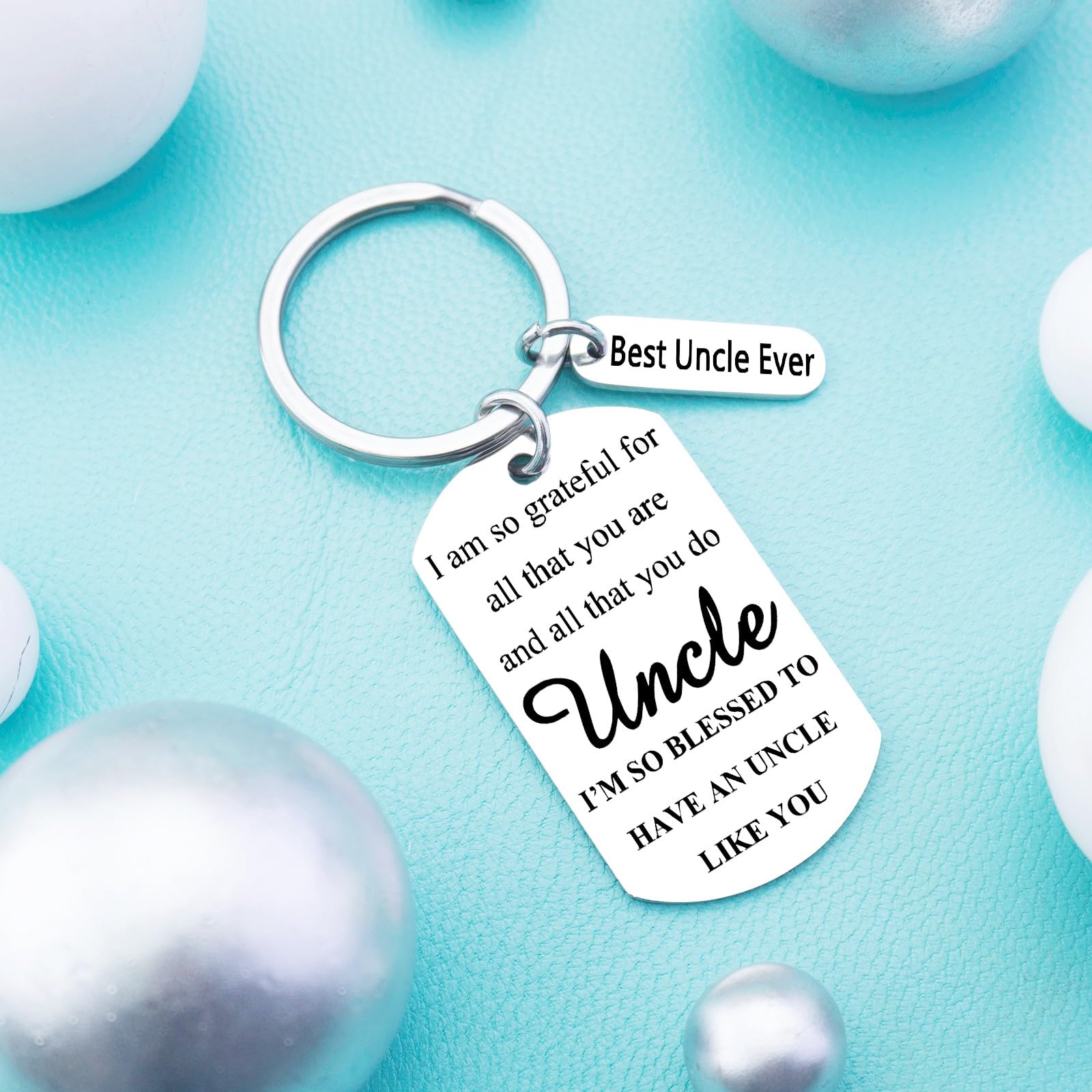 Uncle Gifts - Engraved Keychain for Uncle from Niece & Nephew | Christmas Gift for Uncle, Birthday Present | Perfect for Father's Day, Anniversary & Special Occasions