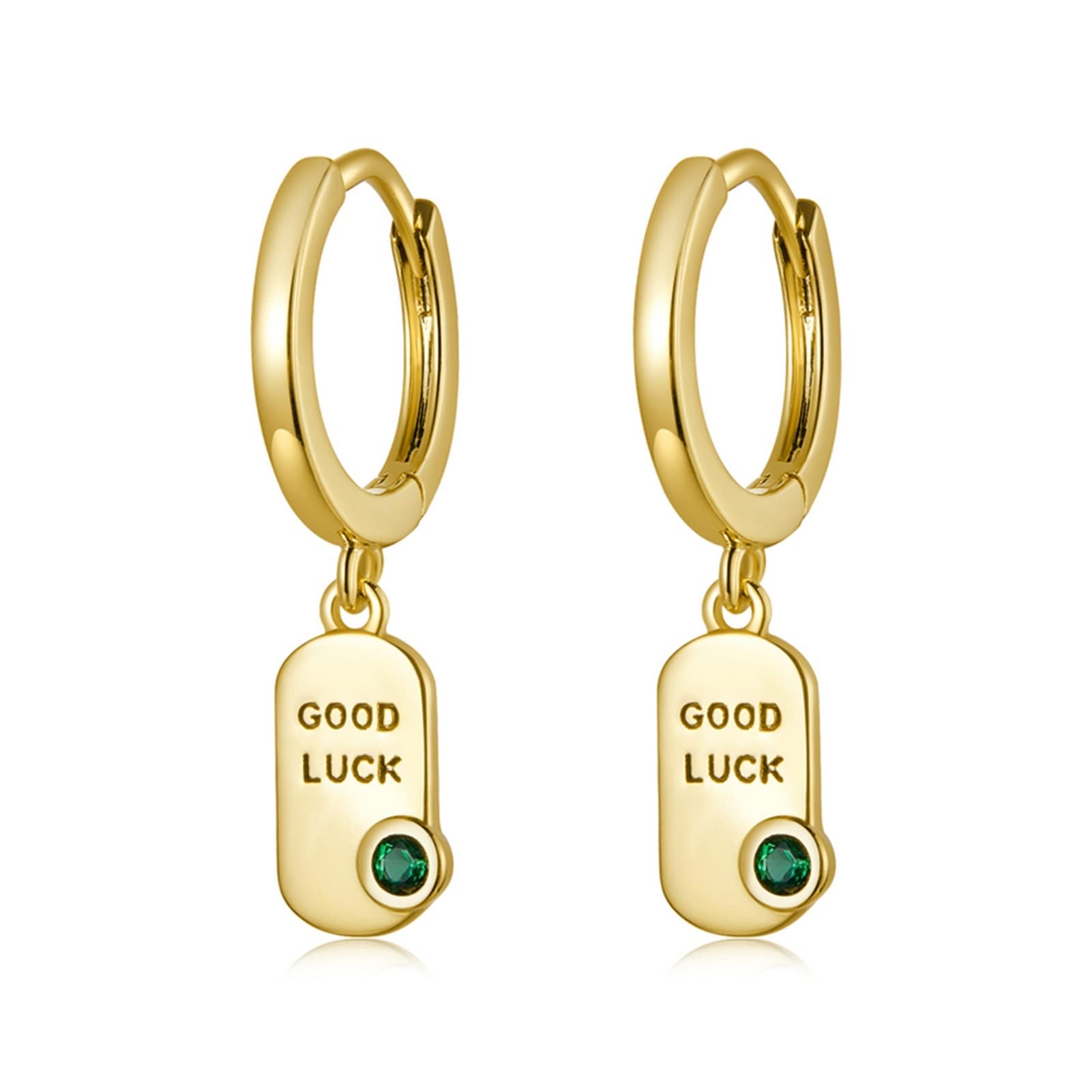 TOMYEUS Women's Copper Hoop Earrings with Good Luck Pendant - Trendy Korean Minimalist Jewelry Gift for Her (Color 02) | Perfect for Everyday Wear, Parties & Special Occasions