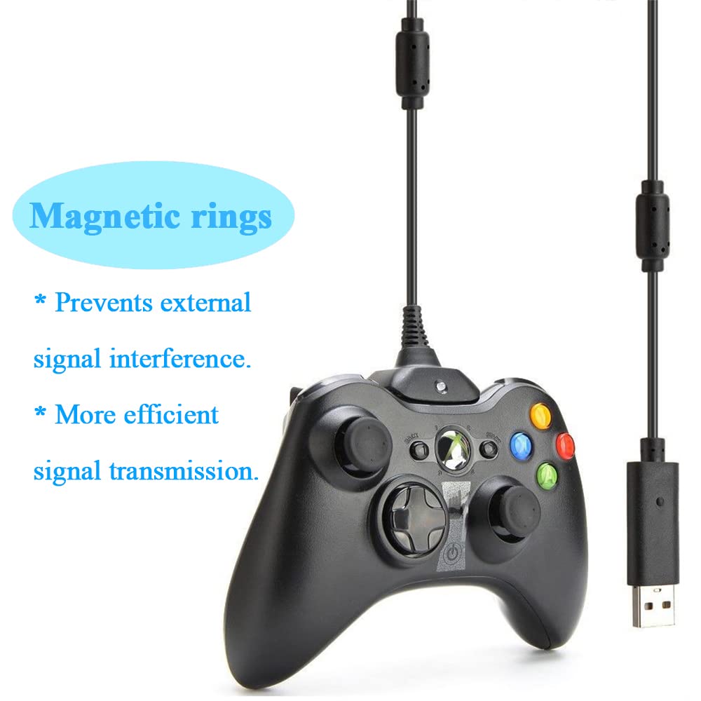 OSTENT 2-in-1 Charging Cable with Rechargeable Battery Pack for Xbox 360 Wireless Controller - Black | Fast Charging Solution for Gaming Sessions & Travel