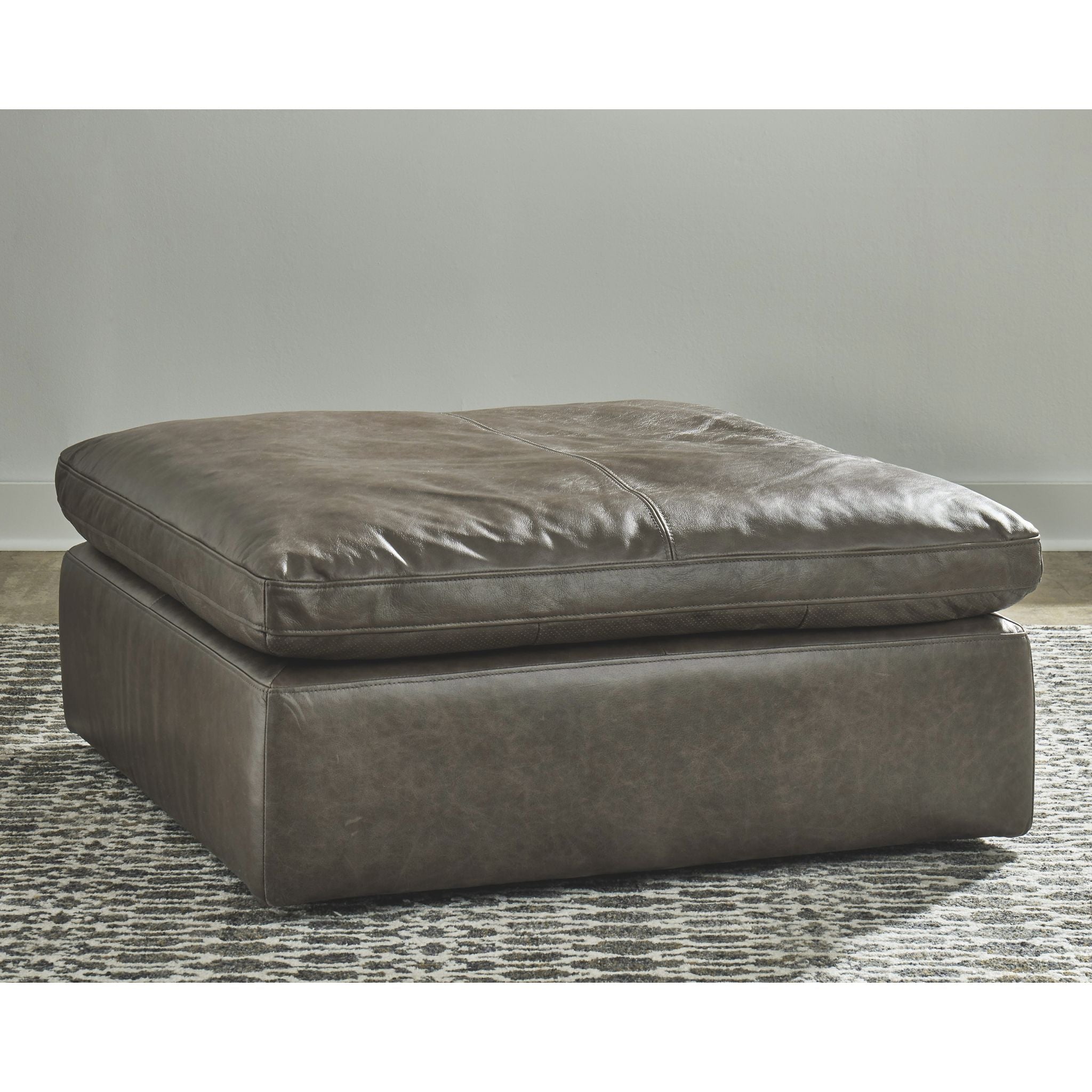 Alabonson Oversized Accent Ottoman with Concrete Finish - Modern Footrest Storage Pouf for Living Room, Bedroom & Office Decor