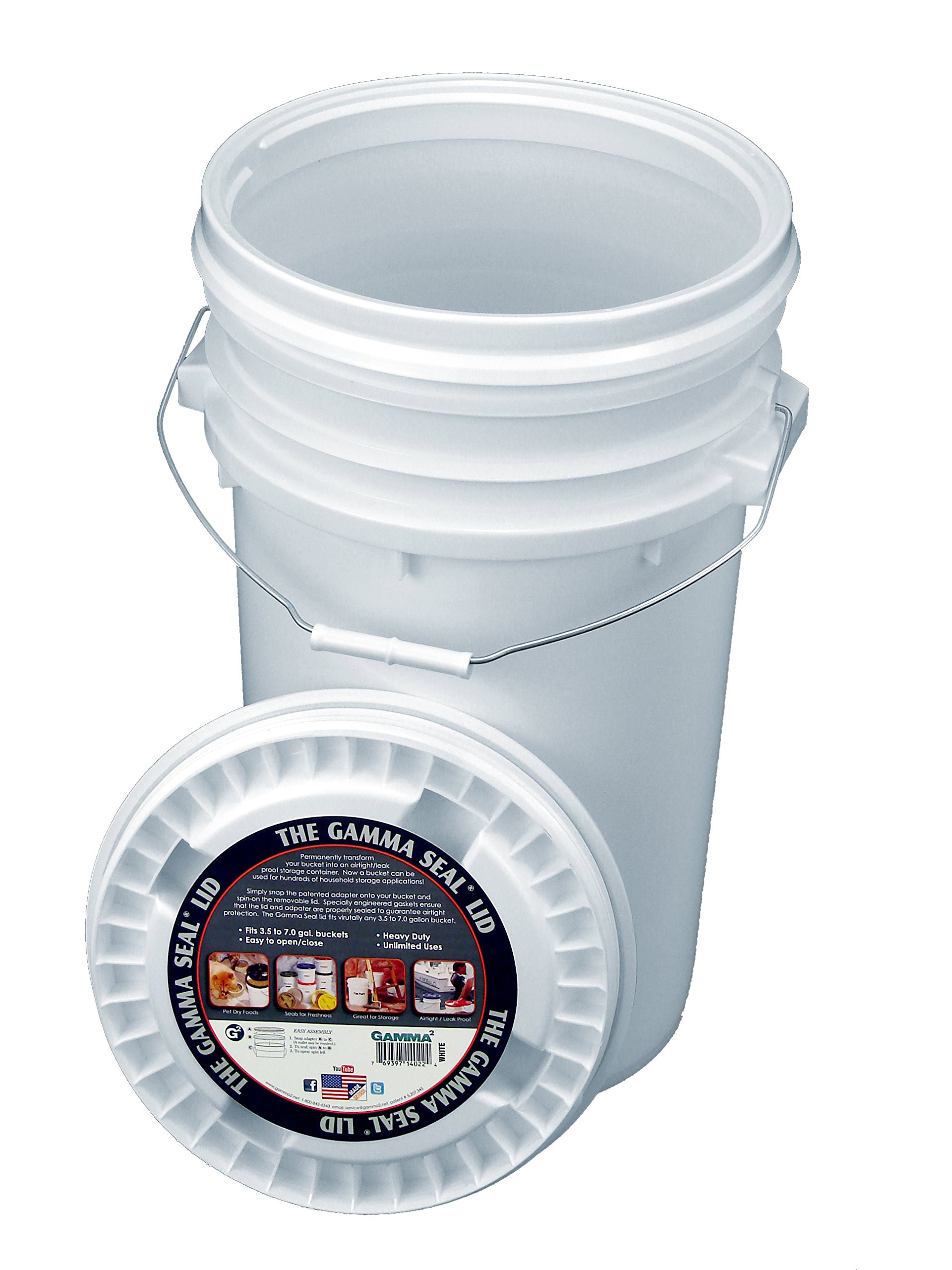 10-Pack 7 Gallon White Buckets with Gamma Seal Lids - Heavy Duty Food Grade Storage Containers for Home, Restaurant & Emergency Preparedness
