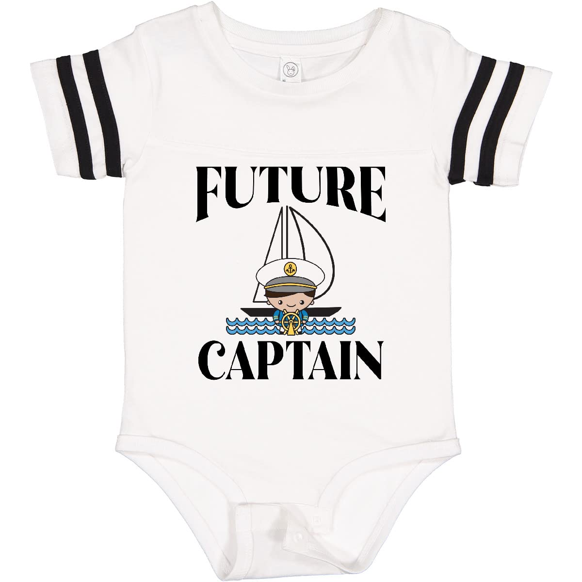 **Inktastic Cute Baby Boy Sailing Captain Outfit - Soft Cotton Baby Bodysuit for Newborns & Infants - Perfect for Nautical-Themed Parties & Photo Shoots**