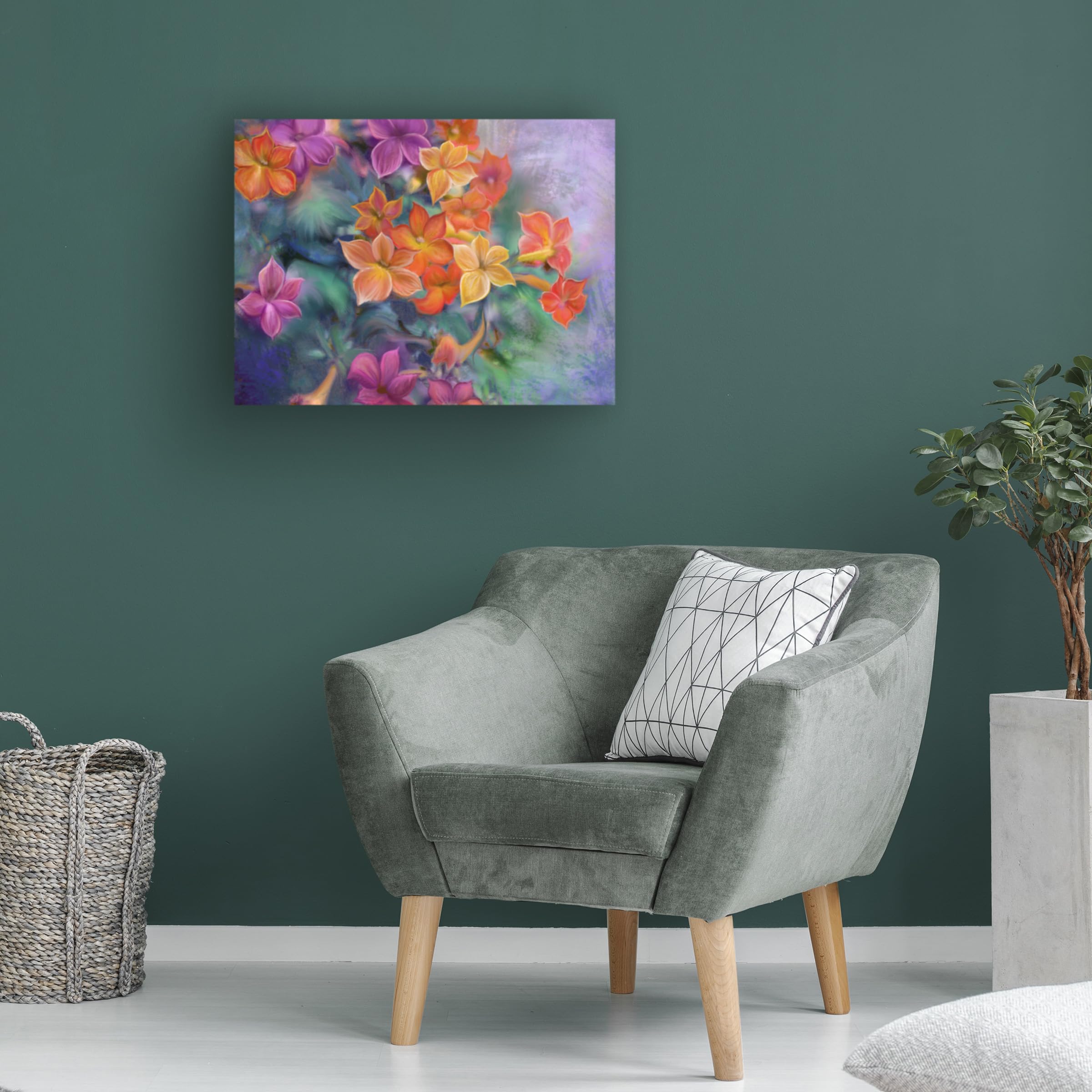 Trademark Fine Art 'Rainbow Bloom' Canvas Wall Art by Anthony Christou - Vibrant Floral Painting for Living Room, Bedroom & Office Decor
