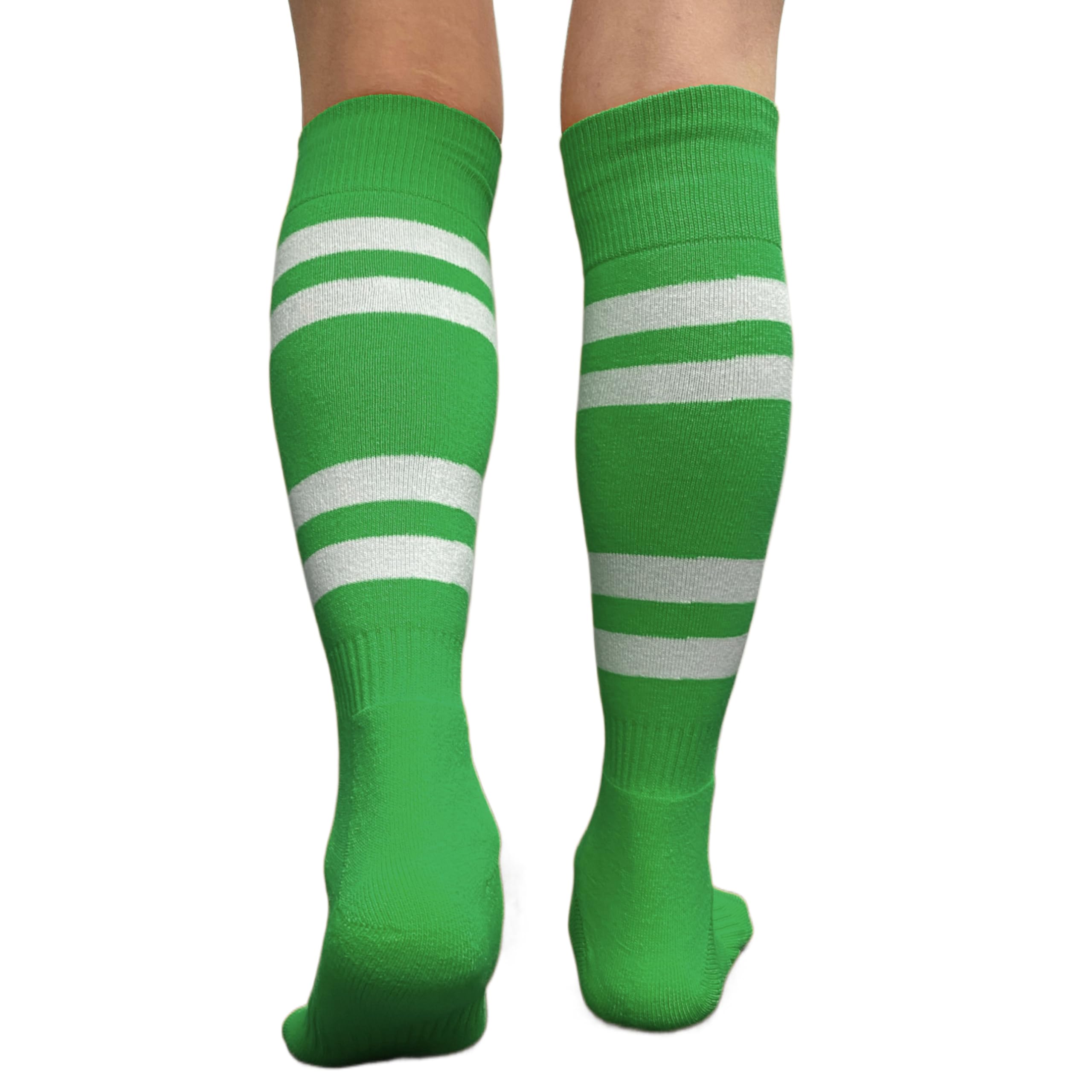 COUVER Striped Knee High Soccer Socks for Men & Women - Breathable Athletic Socks for Running, Football, and Sports Training - Perfect for Soccer Players and Active Lifestyles
