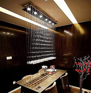 TFCFL Modern Chandelier Ceiling Light - Elegant Luxury LED Pendant Lamp with K9 Crystal & Stainless Steel for Living Room, Kitchen, Bar, Hallway | Perfect for Home Decor, Dining Room Lighting, and Commercial Spaces