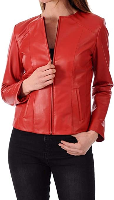 Women's XX-Large Red Lambskin Leather Jacket - Motorcycle Biker Jacket for Riding & Casual Wear | Perfect for Motorcycle Enthusiasts, Night Out Parties & Everyday Fashion
