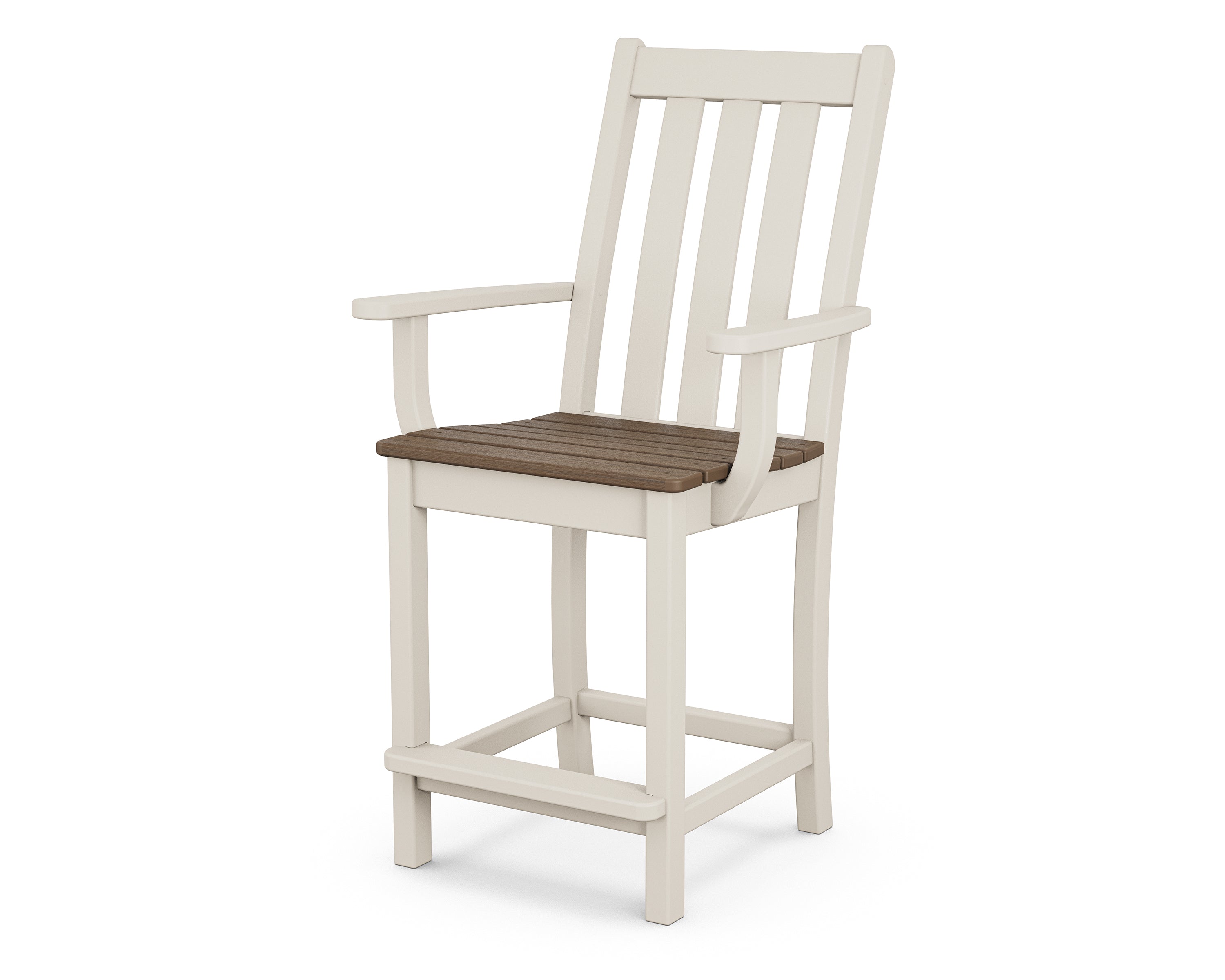 POLYWOOD Vineyard Counter Height Arm Chair - Durable Outdoor Dining Chair for Patio, Bar, and Kitchen - Weather-Resistant & Comfortable Seating for Restaurants and Home Use