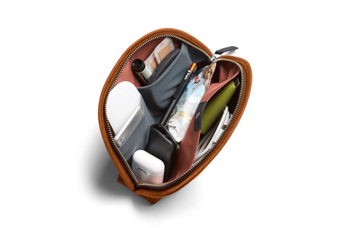 Bellroy Classic Pouch - Premium Leather & Woven Fabric Organizer for Pens, Cables, Cosmetics & Essentials | Perfect for Travel, Office & Daily Carry