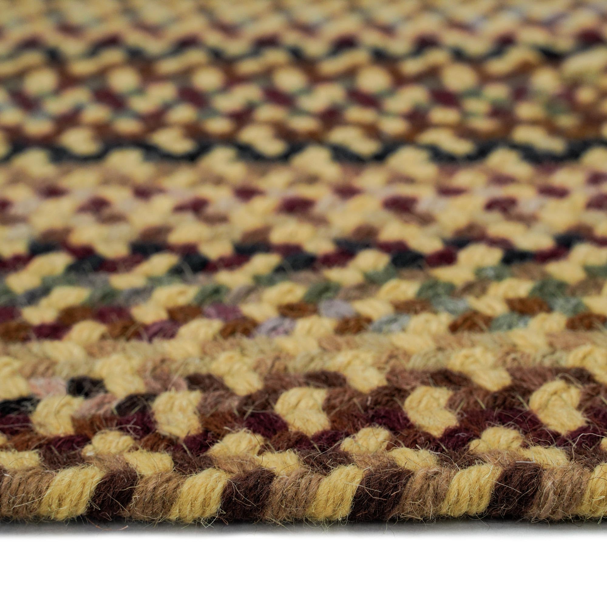 Capel Rugs Bangor Rectangle Braided Runner Rug 2x8 Feet - Amber Brown Handwoven Jute Entryway Rug for Hallway, Kitchen, Bedroom & High Traffic Areas