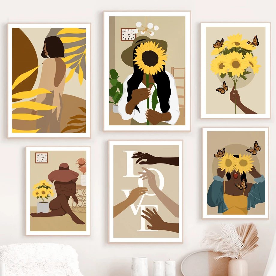 Sunflower Gallery Wall Canvas Posters - Set of 3 Floral Art Prints for Home Decor, Living Room, Bedroom & Office Wall Art - Perfect for Farmhouse, Boho & Modern Interior Design