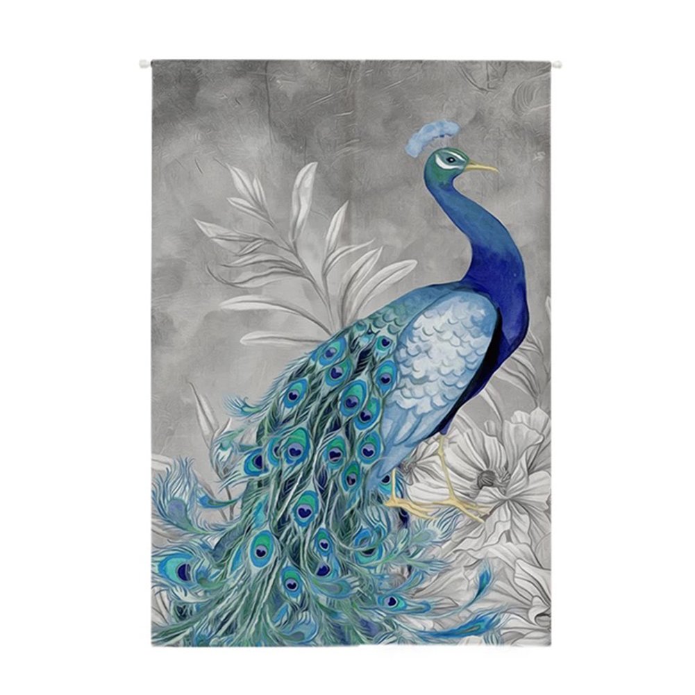 Oncefirst Linen Tapestry Noren Japanese Curtain - Peacock Design 31.5