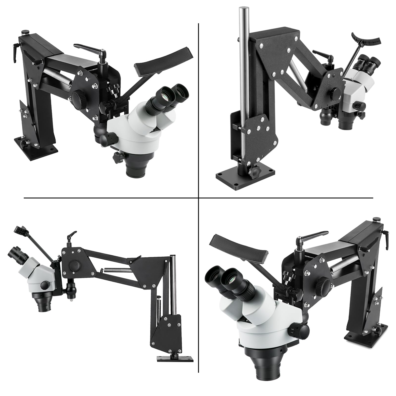 VEVOR 7X-45X Magnification Jewelry Microscope with Spring Bracket & Stand - Multi-Directional Inlaid Mirror for Gem Diamond Setting, Jewelry Making & Watch Repair | Professional Microscope for Jewelers, Watchmakers & Hobbyists