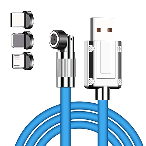 XNMOA 3-in-1 Magnetic Charging Cable - 120W Fast USB Charger with High-Speed Data Sync | 5.9FT Orange Cord for Micro USB, Type C & iPhone | Perfect for Travel, Home & Office Charging