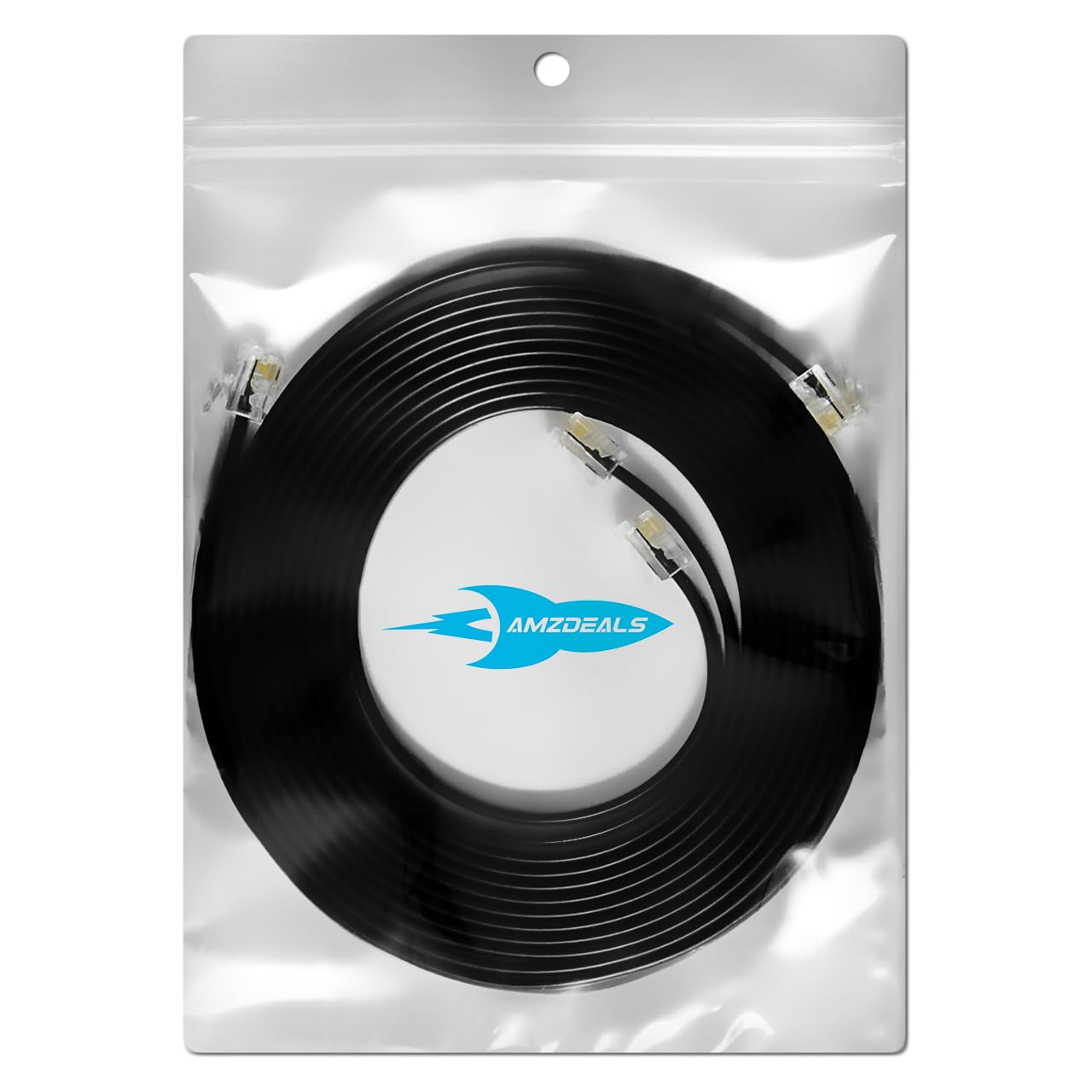 Premium 2-Pack 3ft Black RJ12 6P6C Reverse Wired Phone Cables | Professional Voice Grade Telephone Line Cord | Made in USA | Ideal for Office Phones, Fax Machines & Telecom Equipment