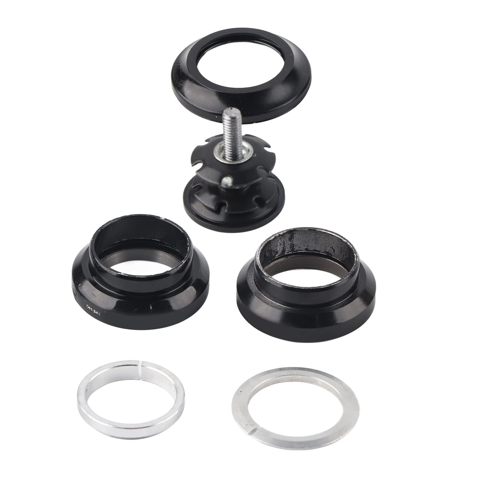 34mm MTB Mountain Bike Headset Set - Aluminum Alloy Bearing Headset for 28.6mm Straight Steerer Fork (Black) | Perfect for Road Bicycles & Mountain Biking Accessories