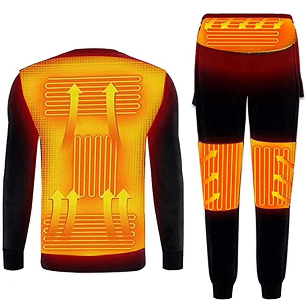 USB Electric Heated Underwear for Men & Women - Rechargeable & Washable Thermal Underwear - Perfect for Winter Sports, Outdoor Work & Cold Weather Activities (Battery Not Included)