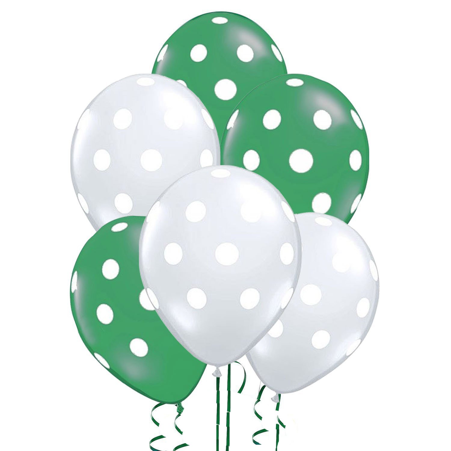 PMU Polka Dot Balloons - 100-Pack Multicolor 11-Inch Latex Balloons for Birthday Parties, Weddings, Christmas Decorations, Halloween Events, Baby Showers & Anniversary Celebrations - Crystal Clear & Emerald Green Party Supplies - Perfect for Indoor/Outdoor Decor, Photo Backdrops & Event Favors