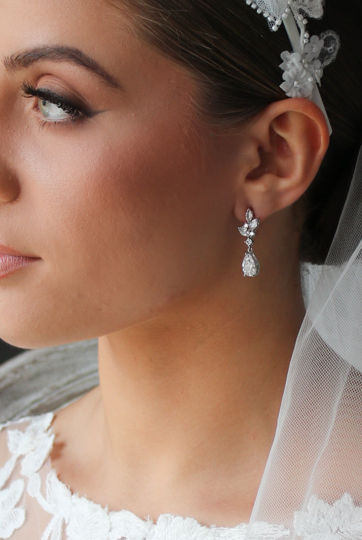 Sophie Simulated Diamond Drop Earrings - Elegant Cubic Zirconia Dangle Earrings for Women, Perfect for Weddings, Parties & Special Occasions
