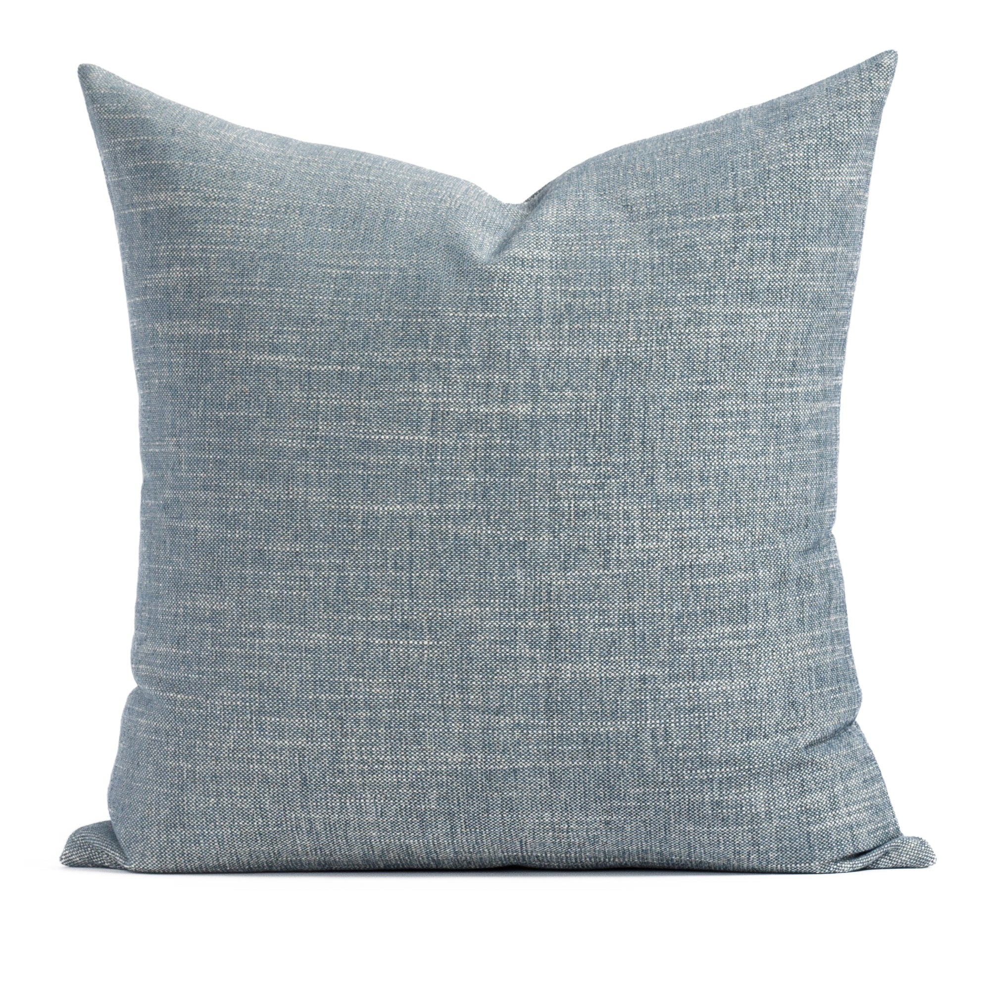 Perry 22x22 Inch Decorative Throw Pillow Cover - Soft Chambray Fabric for Couch, Bed, and Home Decor - Perfect for Living Room, Bedroom, and Dorm Styling