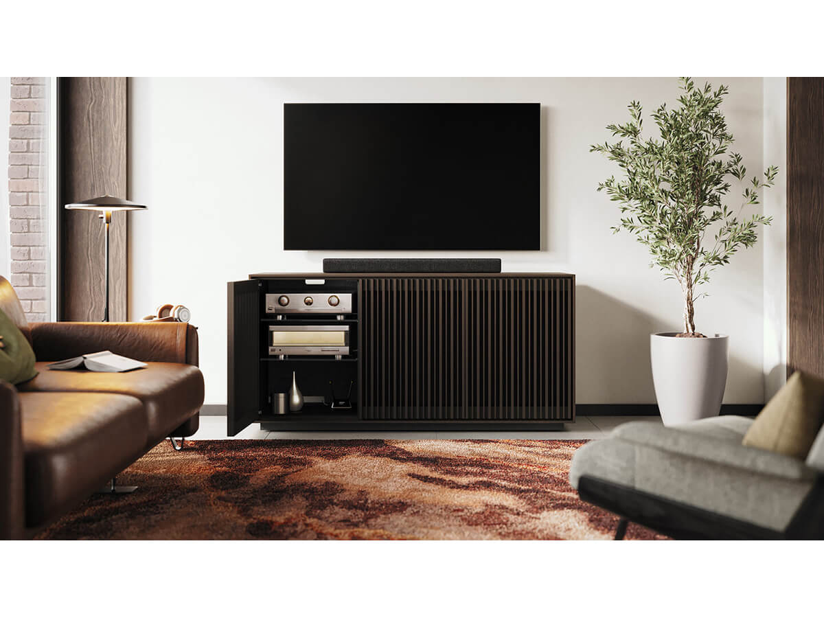 BDI Profile 8477 TV Stand with Storage - Modern Entertainment Center for Flat Screen TVs up to 65