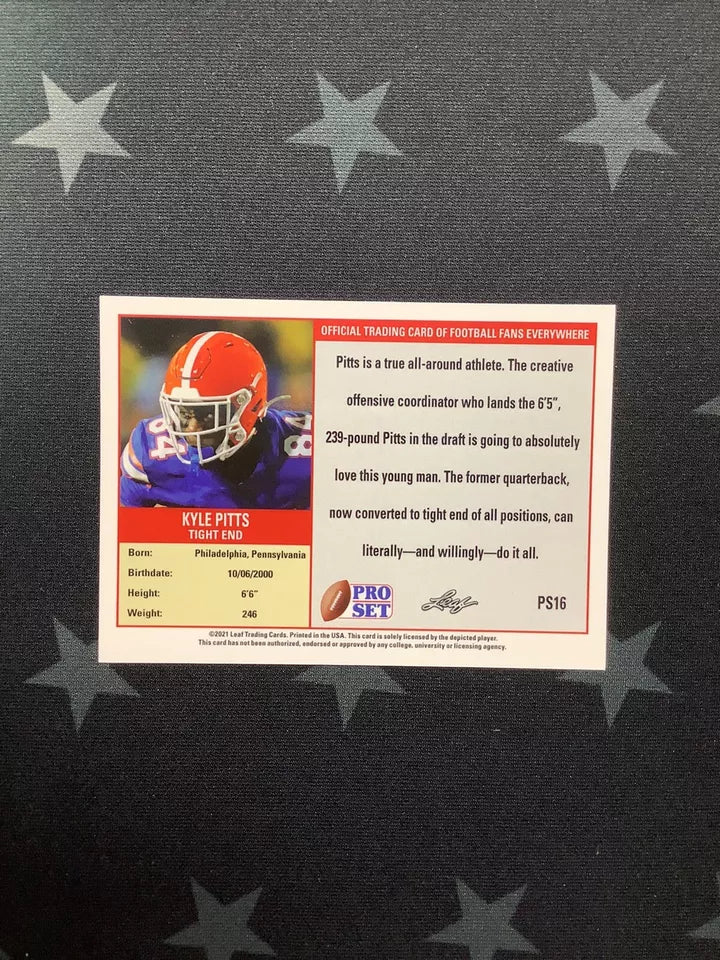 2021 Kyle Pitts Leaf Pro Set Football Rookie Card - Photo Variation PS16 - Collectible Sports Memorabilia for NFL Fans & Card Collectors - Perfect for Display, Trading, and Investment