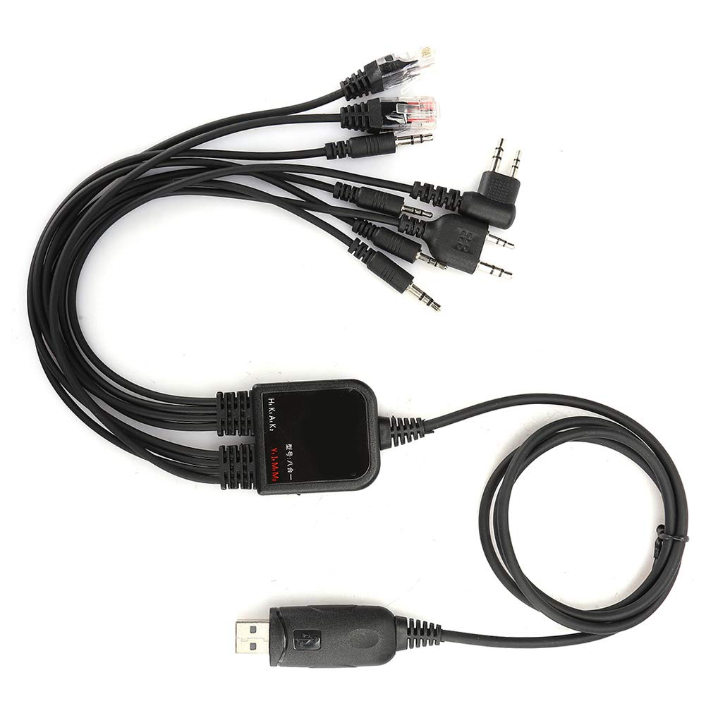 UBERSWEET® 8-in-1 USB Radio Programming Cable for Motorola, QuanSheng, TYT, and KENWOOD Two-Way Radios - Perfect for Firmware Updates, Channel Programming, and Radio Maintenance
