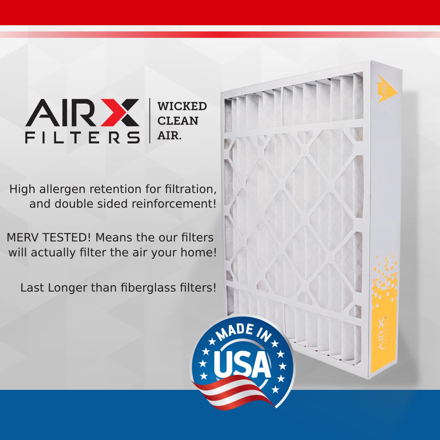 20x20x5 MERV 11 Air Filter 2-Pack - Compatible with Air Bear 259112-103 Furnace Filters | High-Efficiency Dust & Allergen Reduction for Home HVAC Systems | Perfect for Allergy Sufferers & Pet Owners