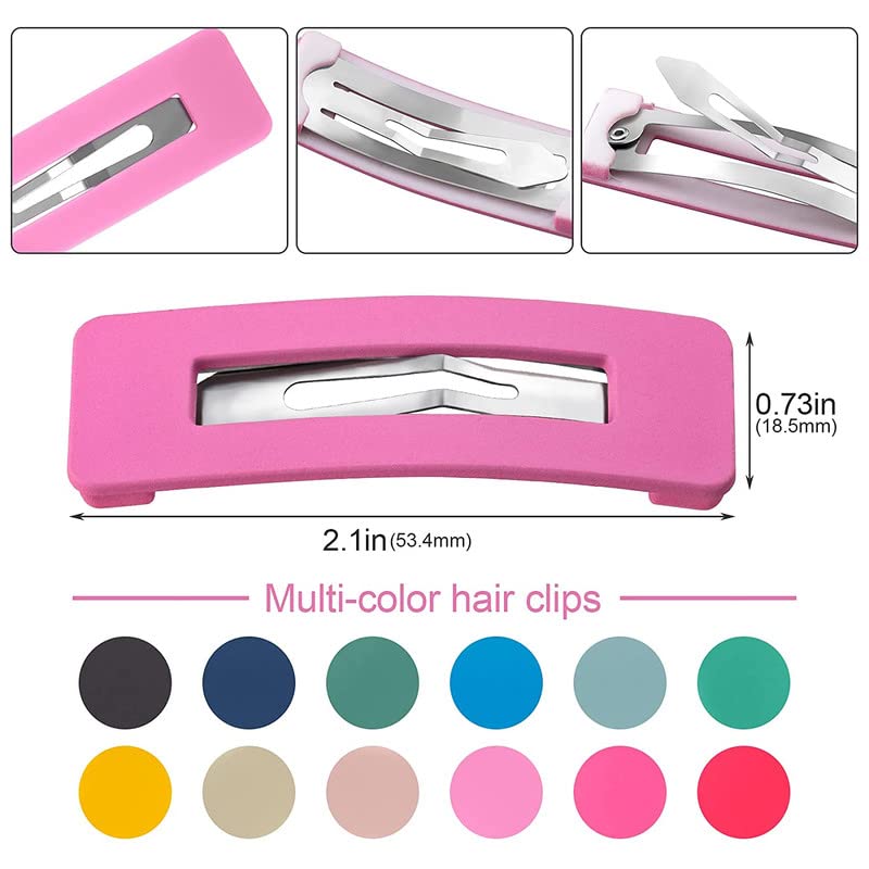 10 Pcs Acrylic Metal Snap Hair Clips for Women - 12 Multicolor Rainbow Square Hair Barrettes, Hollow Geometric Hairpins - Perfect for Women's Hairstyling, Party Accessories & Everyday Hair Styling Tools