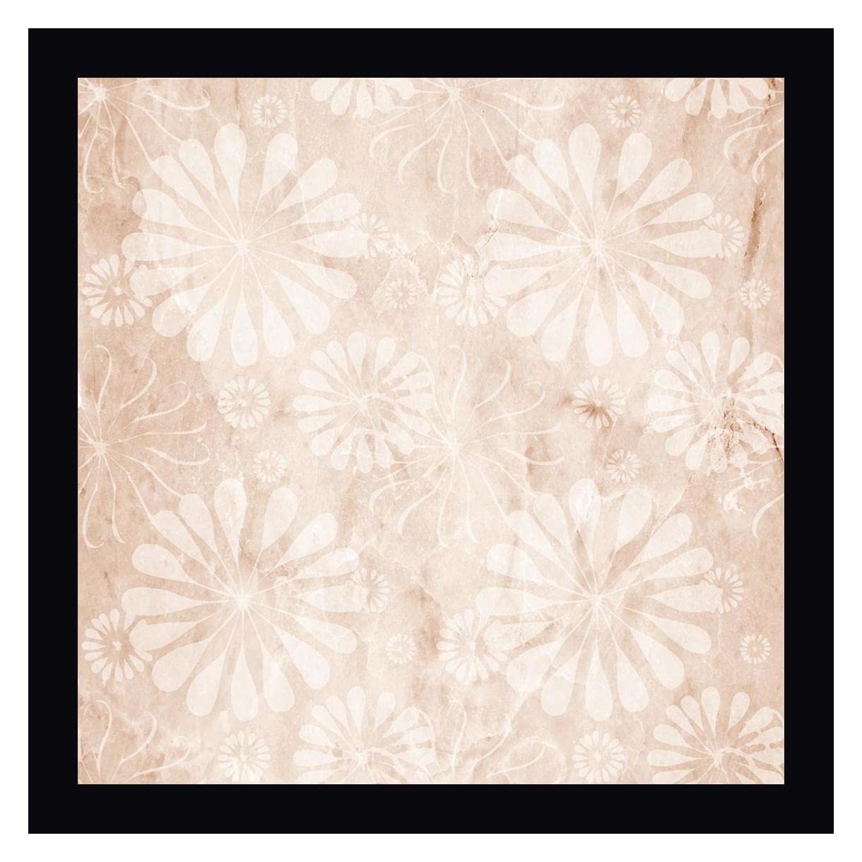 Floral Marble 1 by Marcus Prime - 30x30 Inch Framed Canvas Wall Art Print with Black Frame - Ready to Hang - Perfect for Living Room, Bedroom & Office Decor