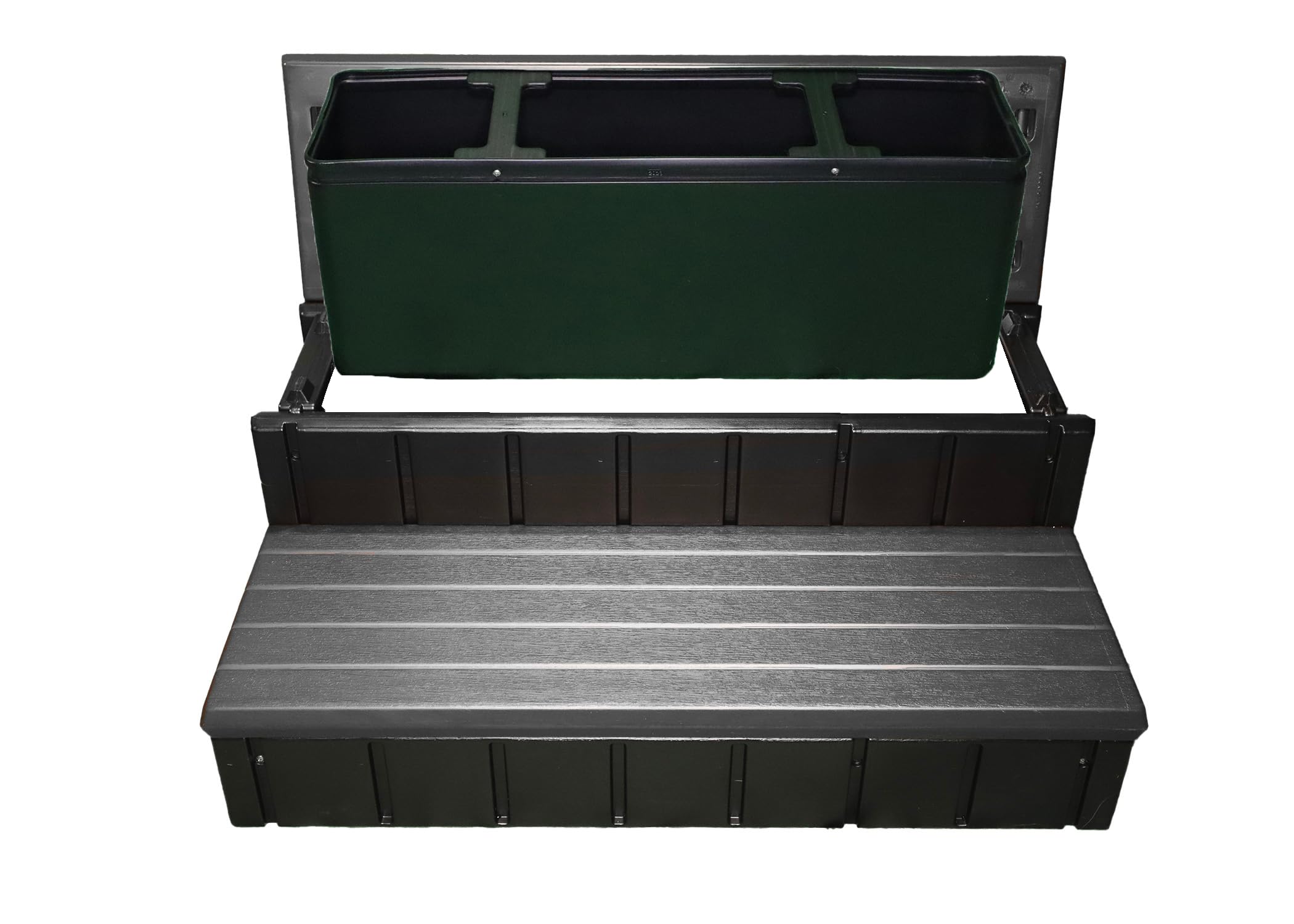 Confer Plastics Storage Step Stool - Heavy Duty Deep Grey for Garage, Kitchen, and Workshop Organization