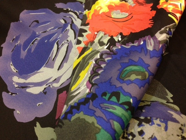 Big Floral Silk Scarf - Elegant Women's Fashion Accessory for Parties, Weddings & Special Occasions