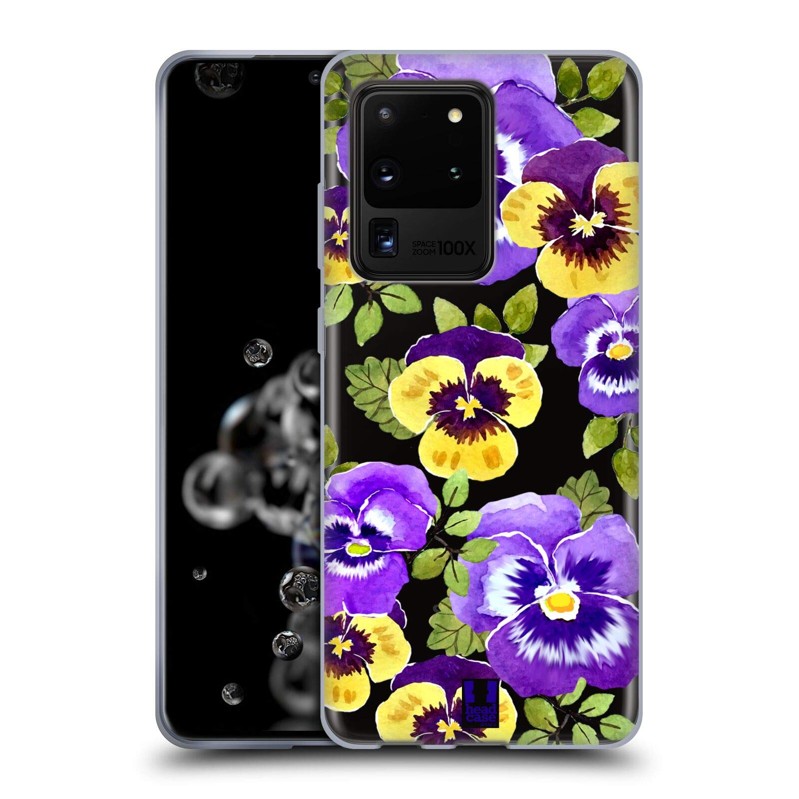 Head Case Designs Pansies Watercolour Flowers Soft Gel Case for Samsung Galaxy S20 Ultra 5G - Stylish Protection for Everyday Use and Outdoor Adventures