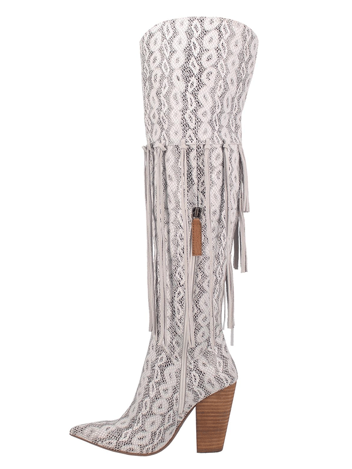 Dingo DI706 Women's Kitty Kat Boots - White Western Cowgirl Boots for Country Dancing & Casual Wear