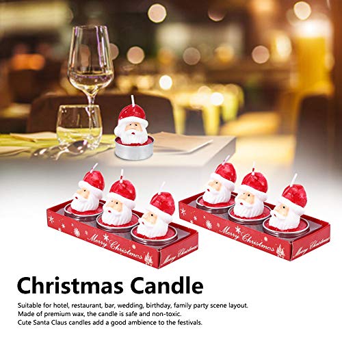 Santa Claus Head Shaped Tealight Candles - 2 Pack Christmas Decorative Jar Candles for Holiday Table Decor, Party Centerpiece & Festive Home Ambiance