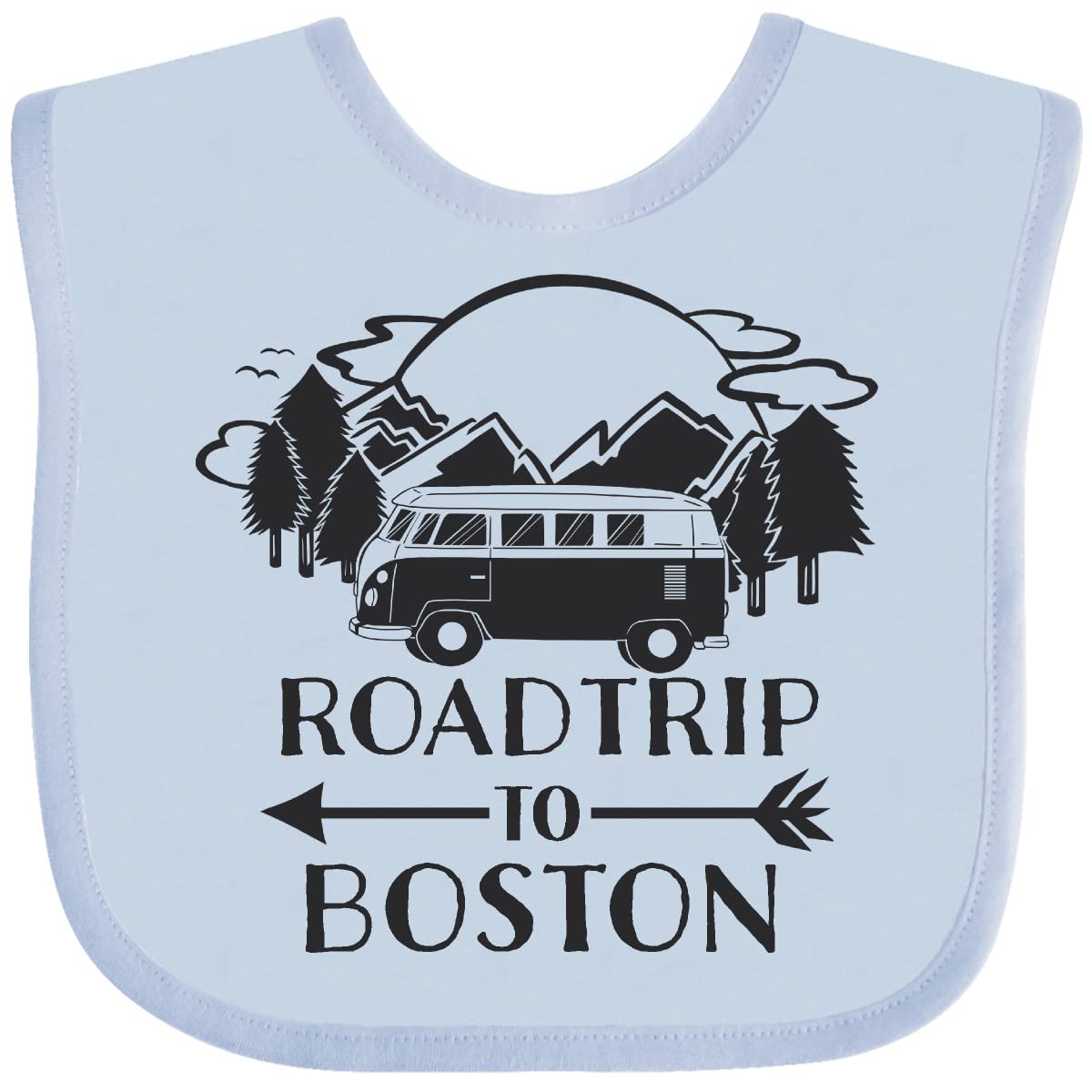 Road Trip to Boston Baby Bib - Soft Cotton Drool Bib for Infants & Toddlers - Perfect for Travel, Feeding, and Everyday Use