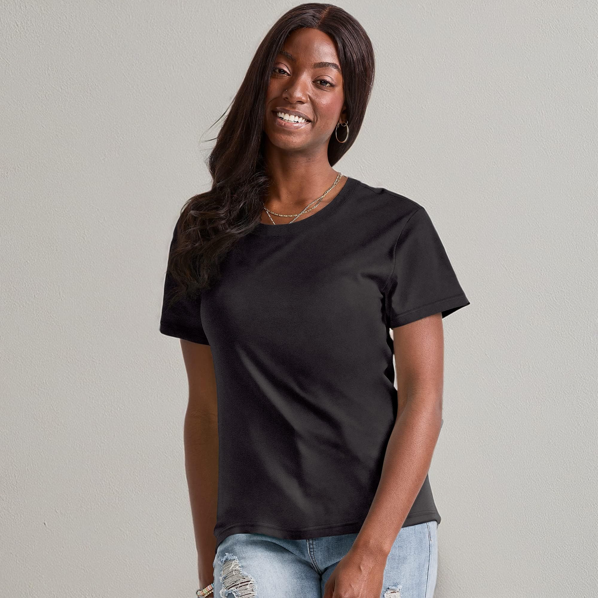 Hanes Women's Originals Graphic Cotton T-Shirt - Soft Comfortable Plus Size Tees for Casual Wear & Everyday Outfits | Perfect for Work, Weekend & Lounge