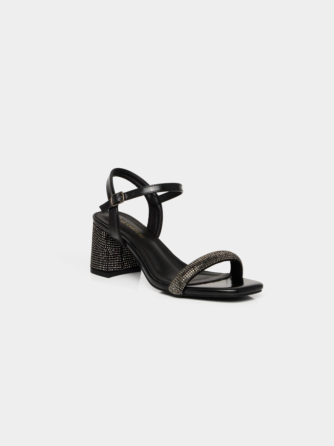 Elegant Square Toe Block Heel Sandals with Rhinestones - Women's Fashion Dress Shoes for Parties, Weddings & Evening Events