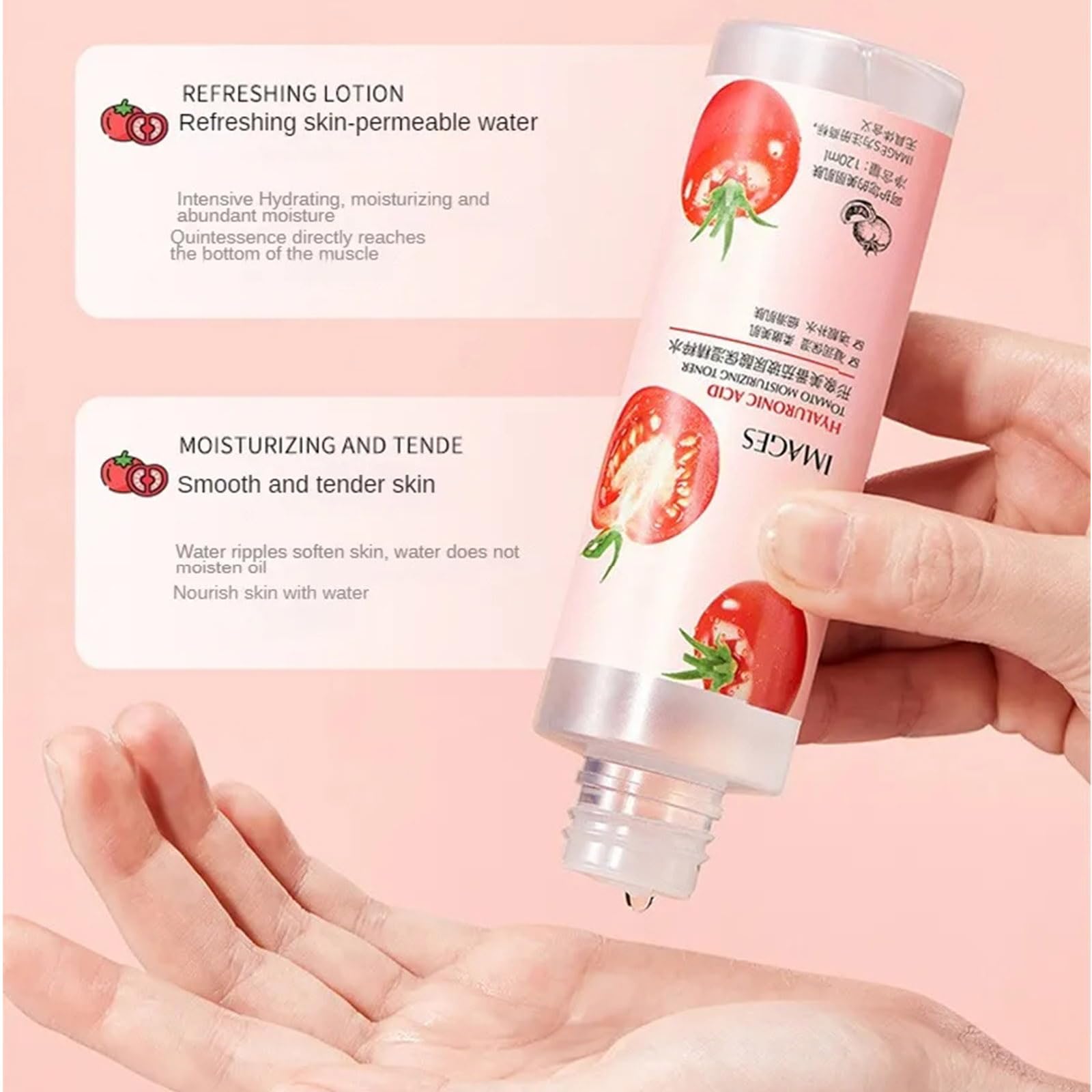 Tomato Hyaluronic Acid Essence Skincare Set - Hydrating Facial Cleanser, Moisturizing Serum, Firming Toner & Eye Cream Kit - Anti-Aging Skincare Routine for Women - Perfect for Daily Use & Skincare Gifts