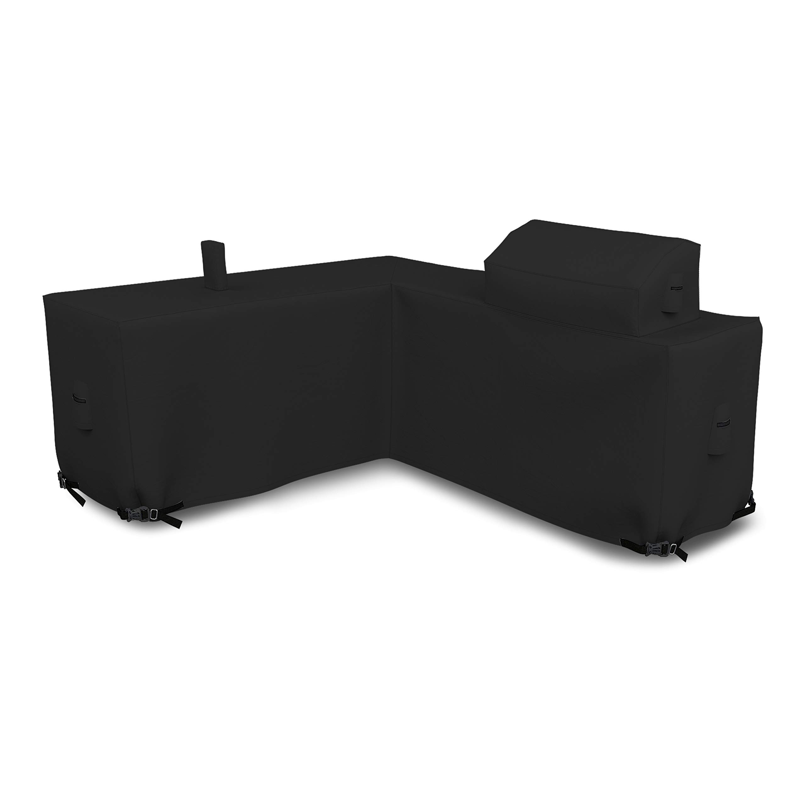 Customizable 18 Oz Waterproof Outdoor Kitchen Cover - Right Side - 100% UV & Weather Resistant Black Kitchen Island Cover for Patio, BBQ, and Grilling Areas
