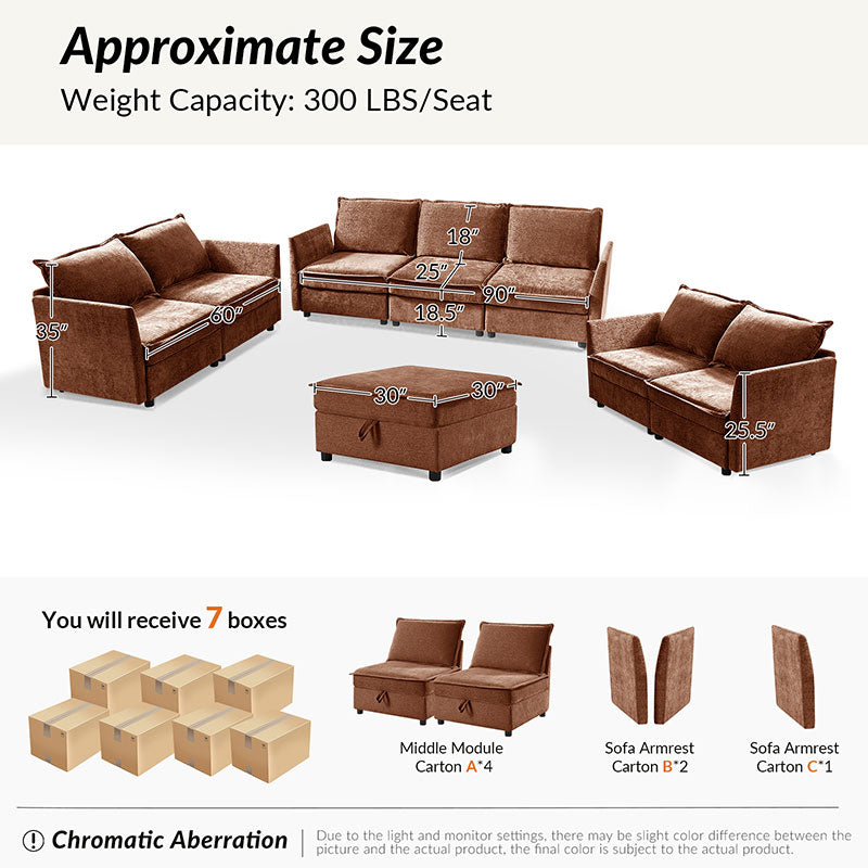 Harmetrix Oversized Soft Sectional Couch with Storage | Modern L-Shaped Sofa Bed with Hidden Compartment | Perfect for Living Room, Family Room & Small Spaces