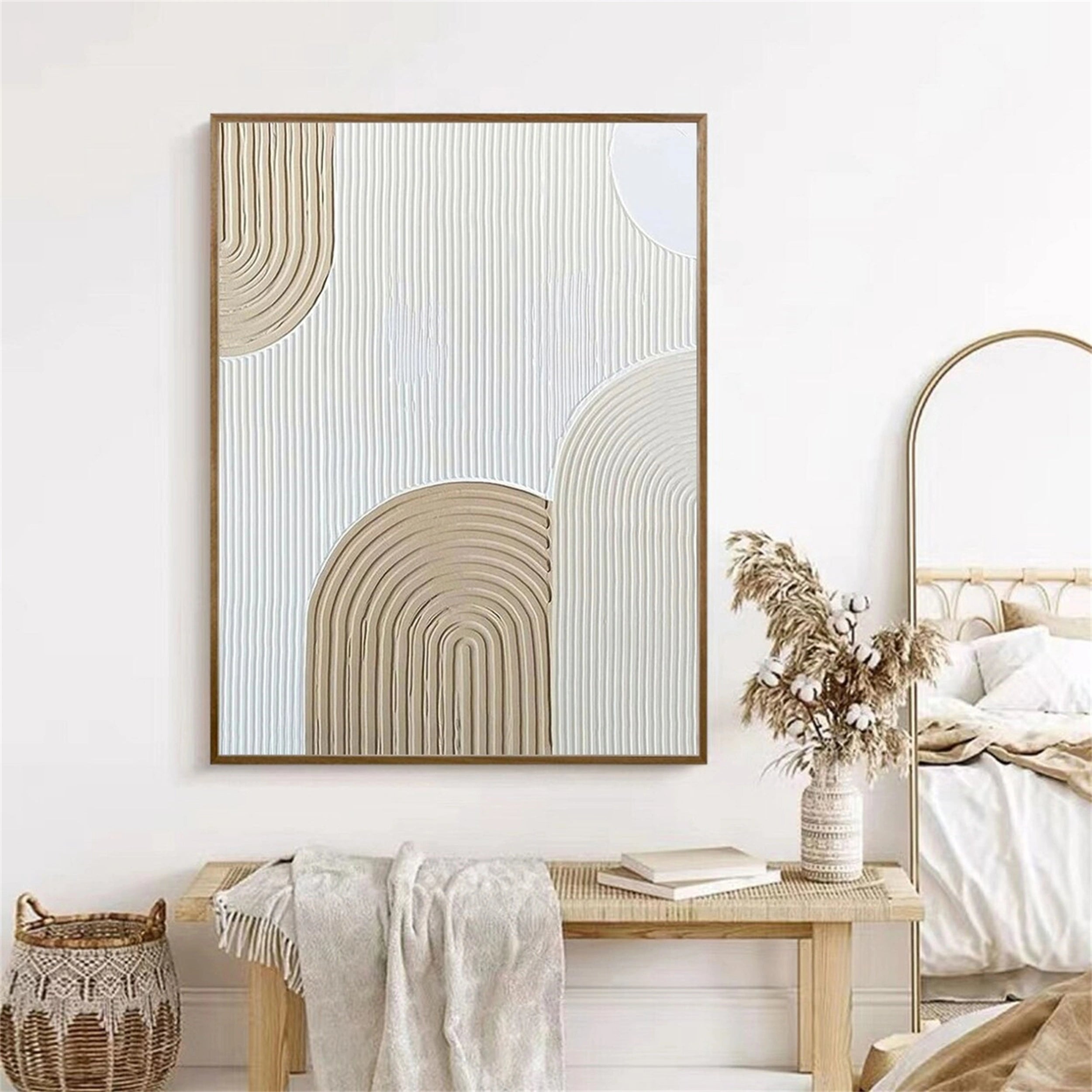 Beige & Brown Abstract Wall Art Print #BB081 - Modern Home Decor for Living Room, Bedroom & Office