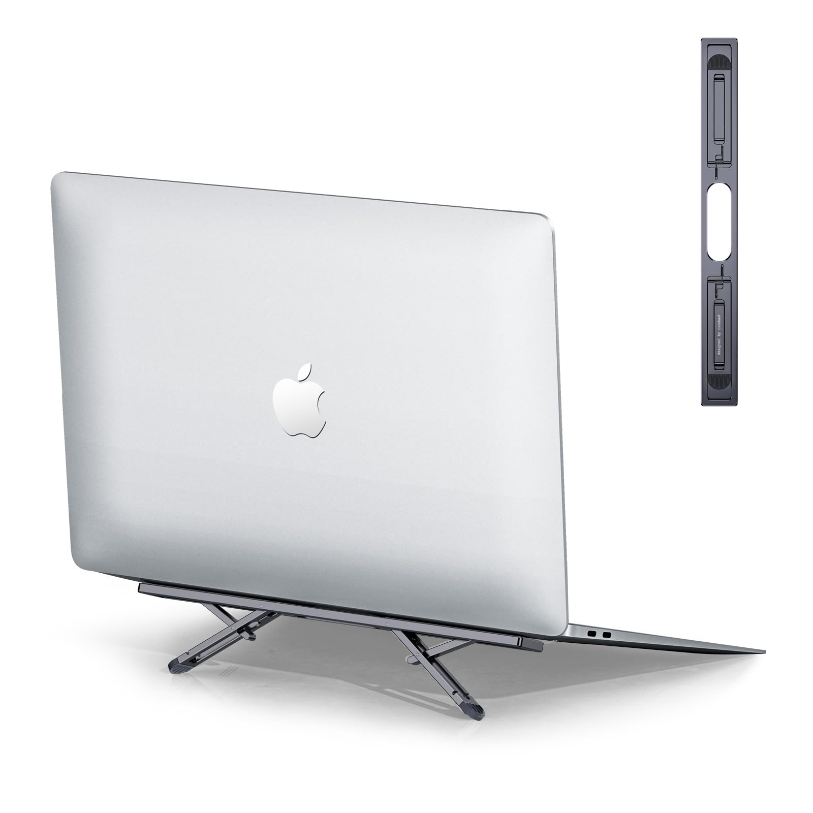 Adjustable Laptop Stand for Desk - 4 Height Ergonomic Laptop Riser with Keyboard Tray | Compatible with MacBook Pro/Air, Dell, HP & 10-15.6