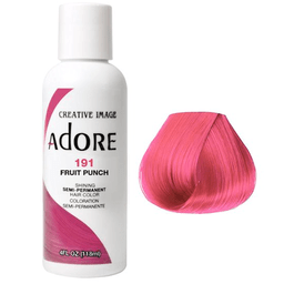 Adore Semi-Permanent Hair Dye - Fruit Punch 191 (4oz/118ml) - Vibrant Vegan Hair Color for DIY Styling & Creative Looks