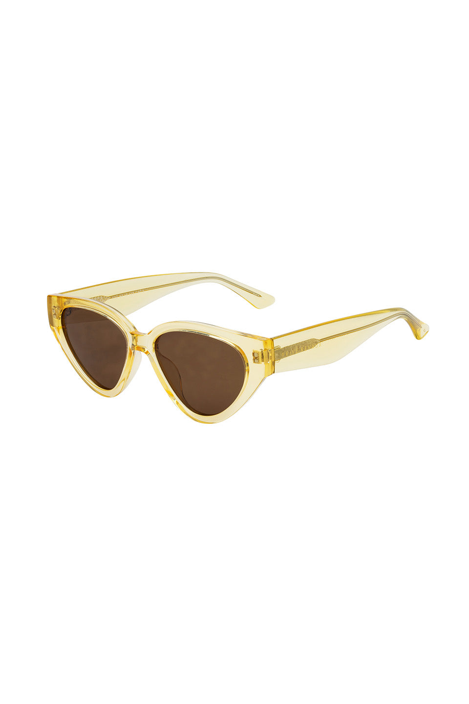 Stylish Fly Girl Oval Cateye Sunglasses - Yellow Frame with Brown UV Protection Lenses for Women | Perfect for Beach, Driving & Summer Fashion Accessories