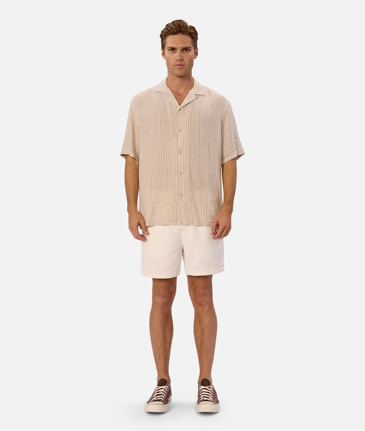 Ardenza Short Sleeve Shirt for Men - Taupe Combo Casual Button Down Shirt | Perfect for Office, Summer Outfits & Casual Wear