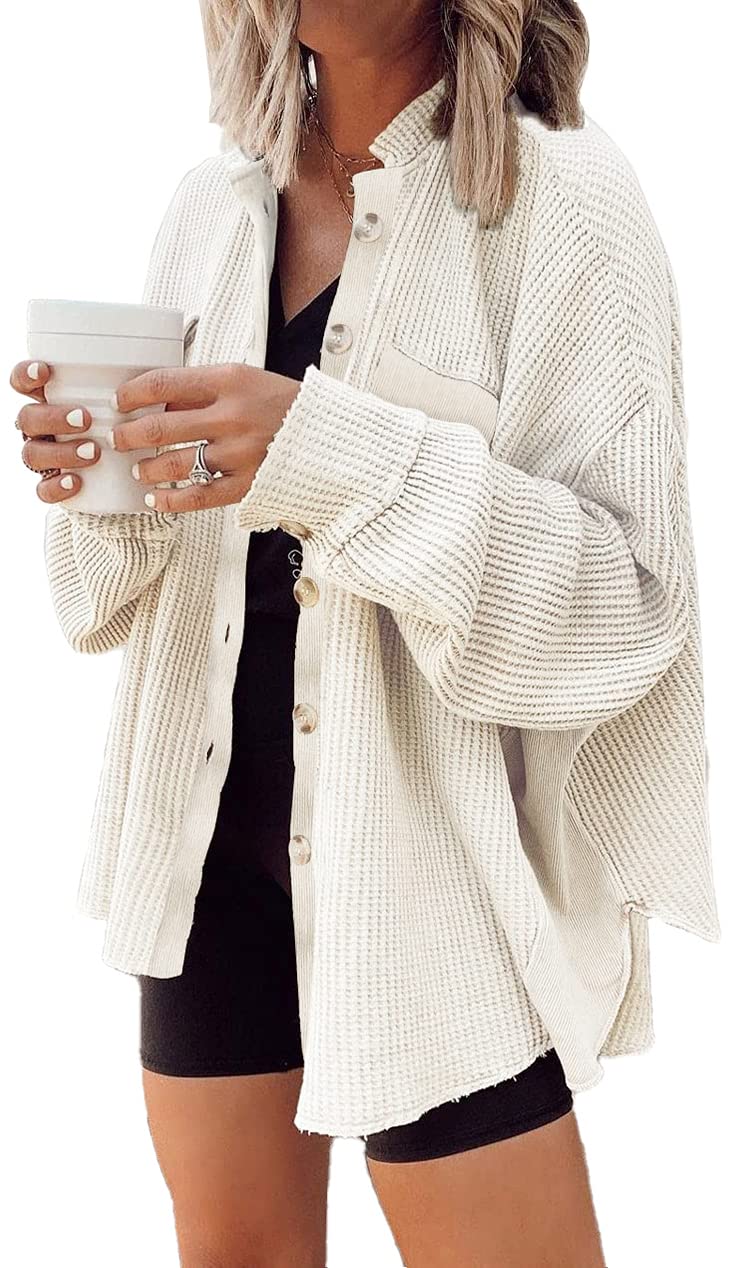 Women's Corduroy Button Down Shirt - Color Block Long Sleeve Blouse Top for Casual & Office Wear | Fall Winter Fashion Layering Piece