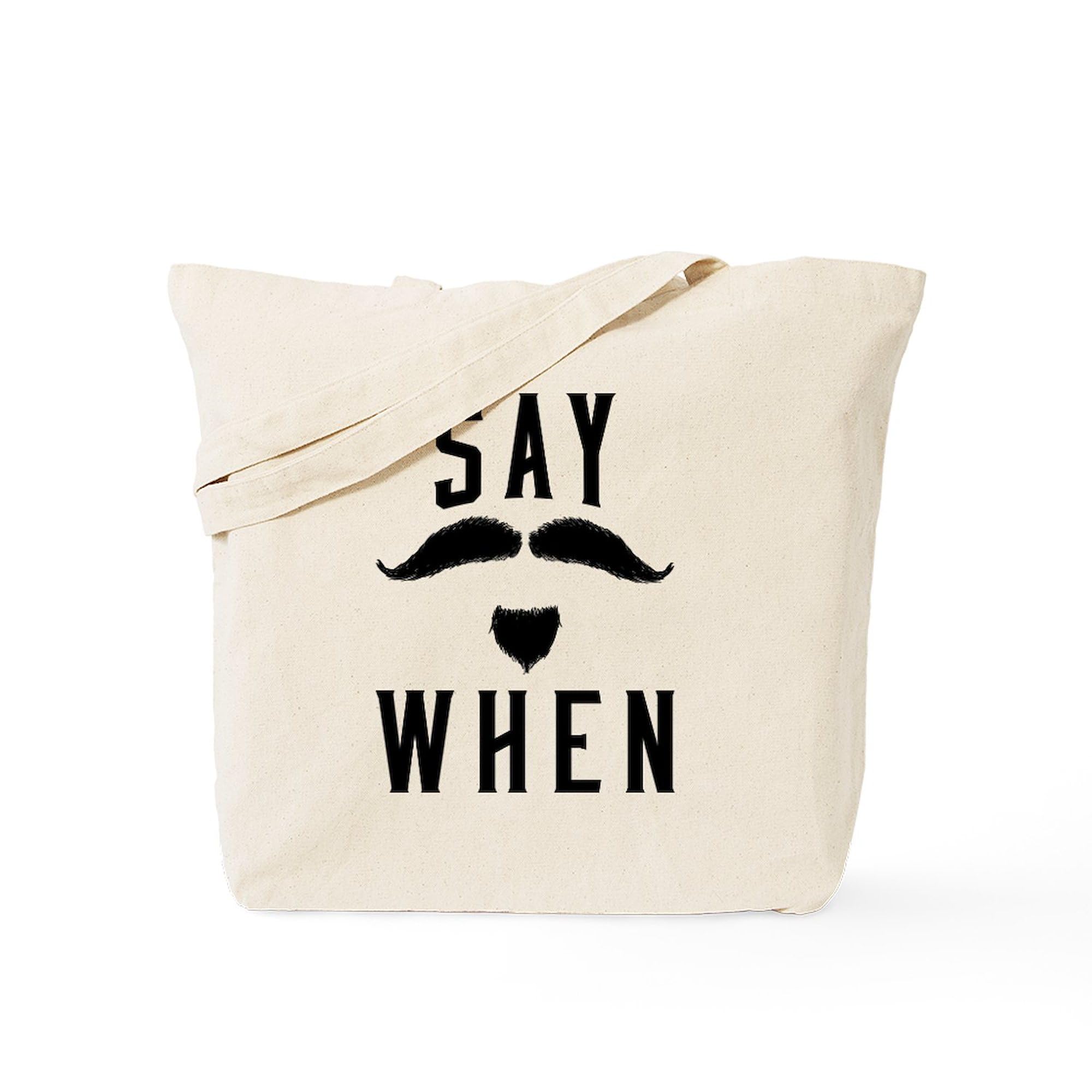 Eco-Friendly Natural Canvas Tote Bag - Reusable Shopping Bag with 'Say When' Print | Perfect for Groceries, Beach Trips & Everyday Use
